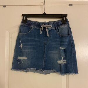 𝅺CEST Toi Women’s Denim Mini Skirt Elasticated Size S